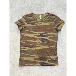 ALTERNATIVE APPAREL camo camouflage tee t-shirt women’s size S small